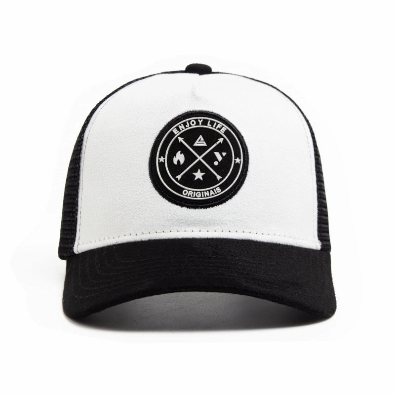 Wholesale Round Logo Suede Mesh Versatile Sun Visor Hip-hop Hat