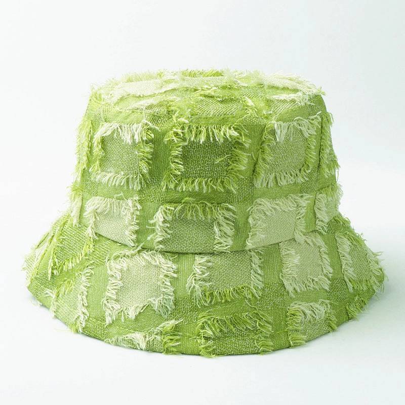 Wholesale Ruffled Plaid Cotton Fisherman Hats