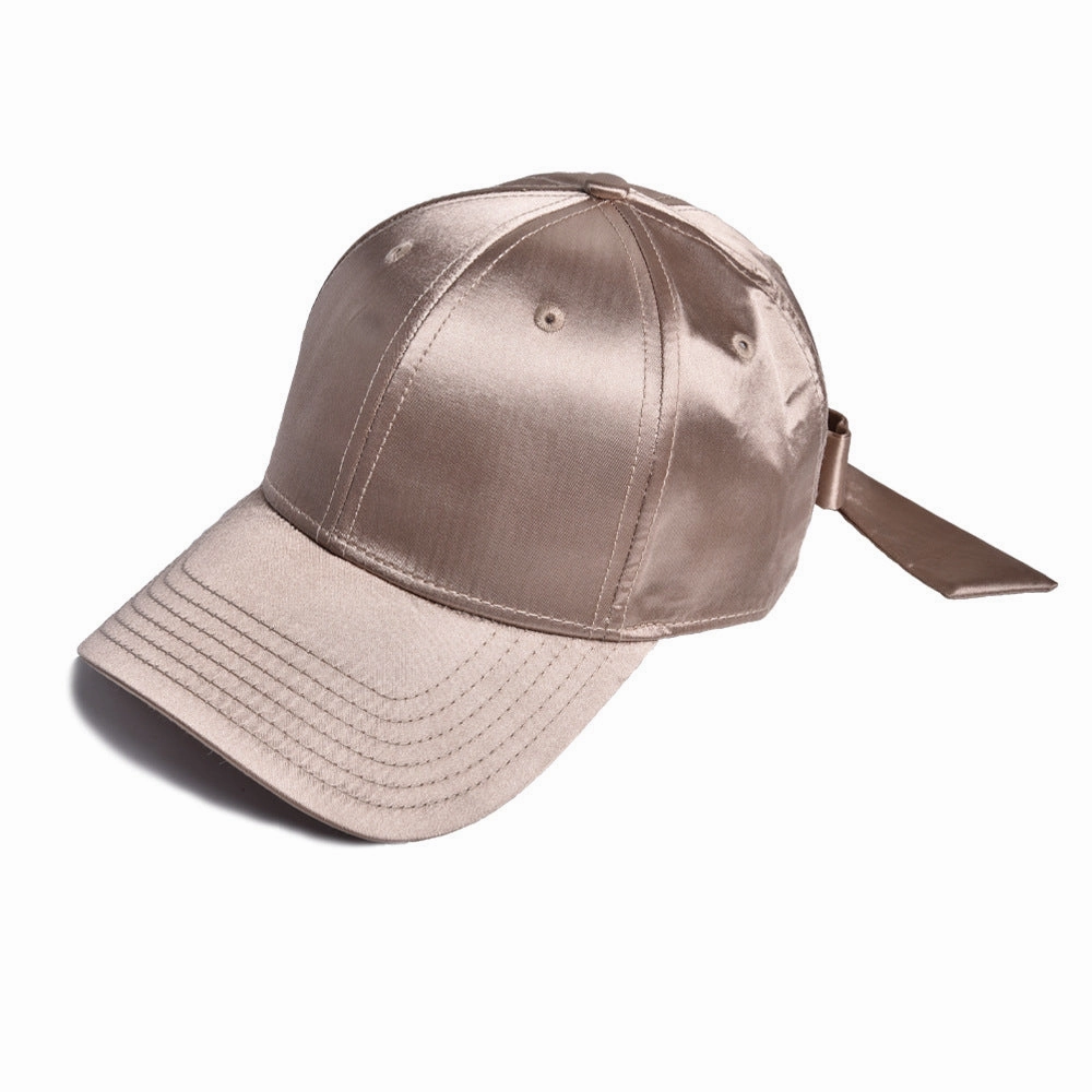 Wholesale  Satin Bright Ribbon Bow Casual Fashion Sunshade Hat