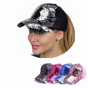 Wholesale Sequin Mesh Hat Fashion Outdoor Sun Visor Casual Baseball Cap