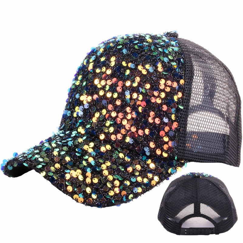 Wholesale Sequin Stylish Sun Protection Fashion Hat Baseball Cap