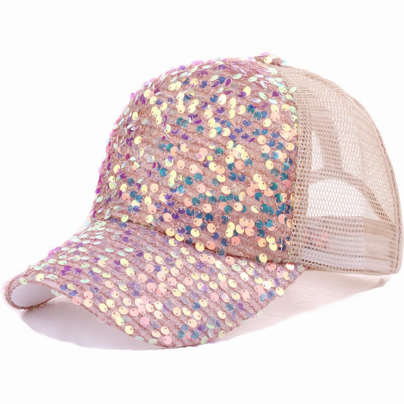 Wholesale Sequin Stylish Sun Protection Fashion Hat Baseball Cap