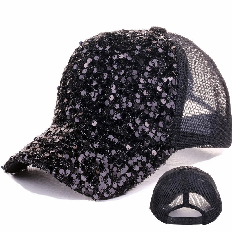 Wholesale Sequin Stylish Sun Protection Fashion Hat Baseball Cap