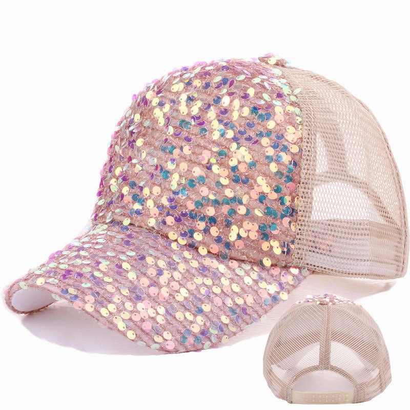 Wholesale Sequin Stylish Sun Protection Fashion Hat Baseball Cap