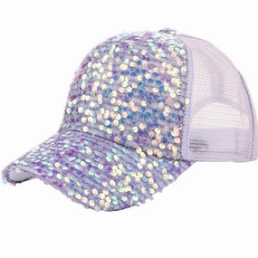 Wholesale Sequin Stylish Sun Protection Fashion Hat Baseball Cap