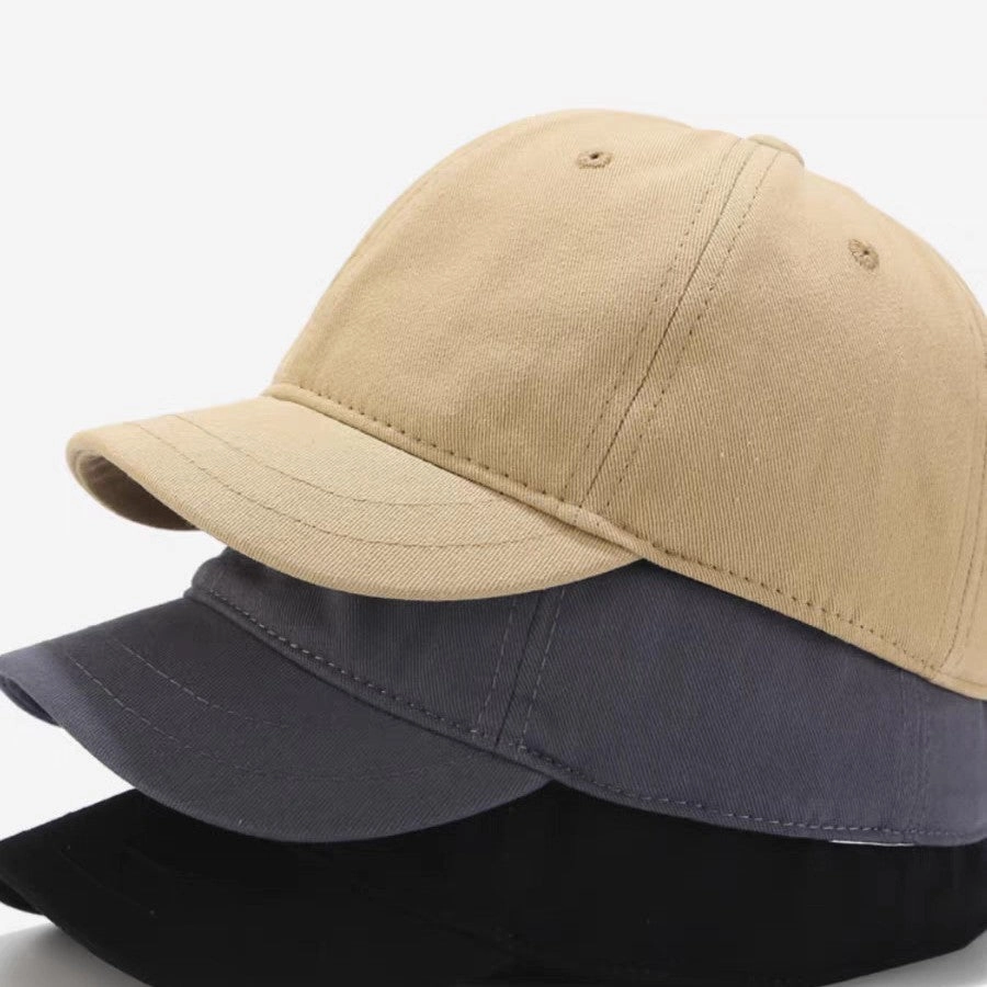 Wholesale Short Brim Retro Solid Color Baseball Cap Soft Top Cap