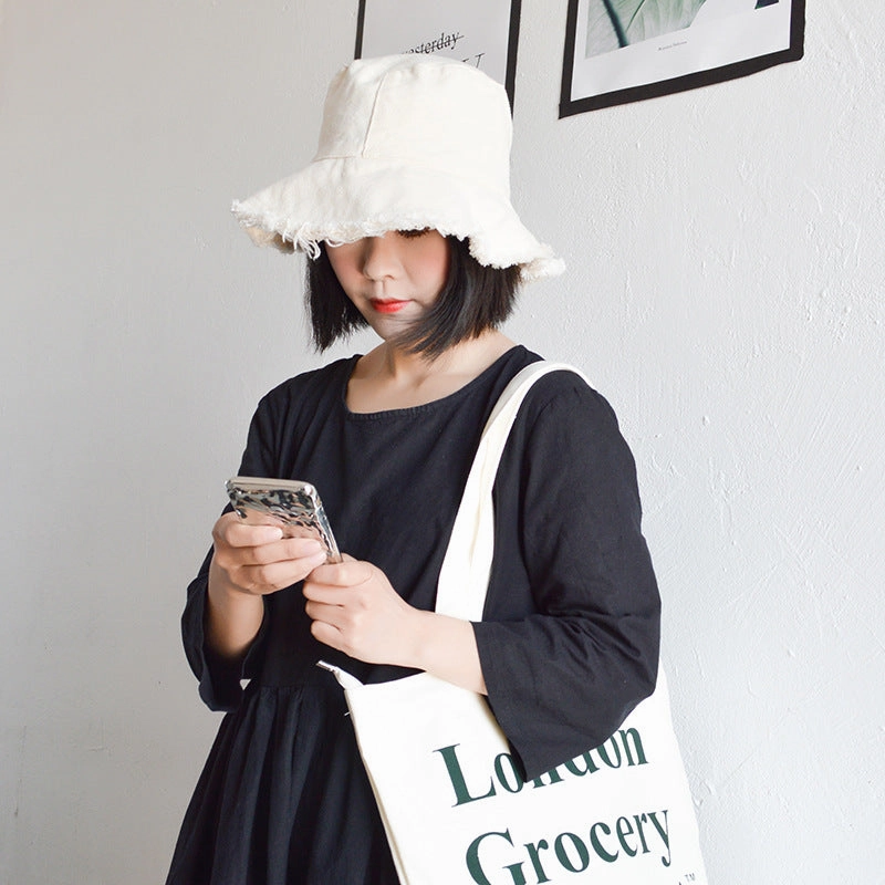 Wholesale Simple Casual Edged Basin Foldable Washable Cloth Hat