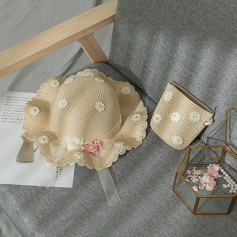 Wholesale Small Chrysanthemum Straw Bucket Hat