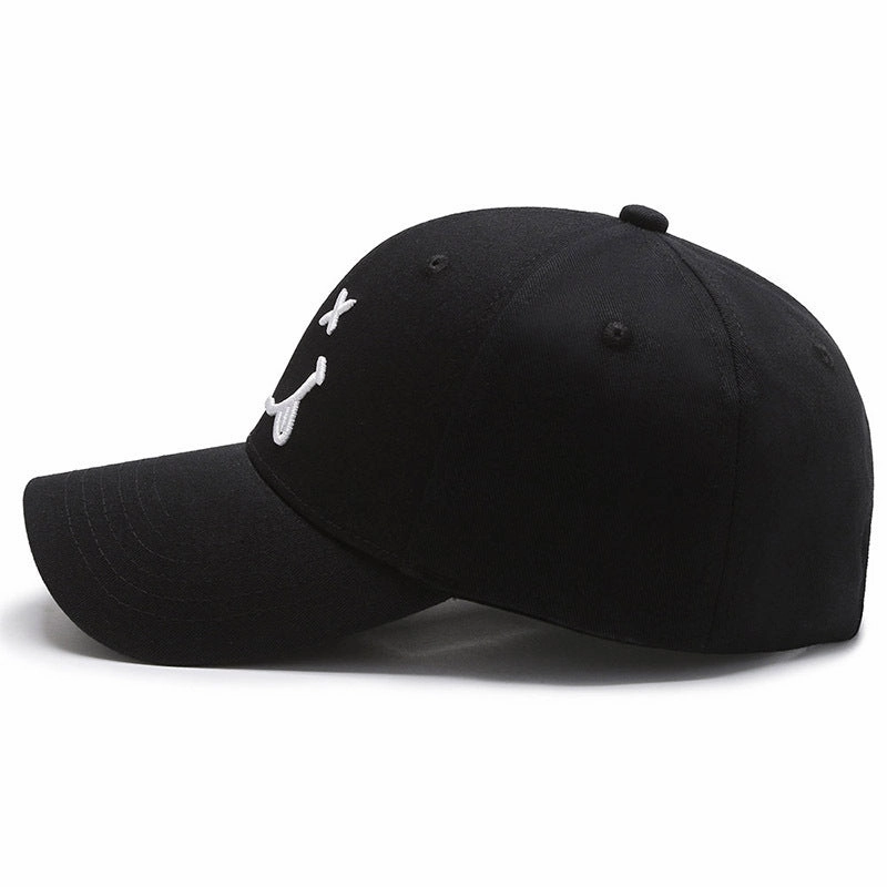 Wholesale Smiley Face Black Sun Visor All-match Baseball Cap