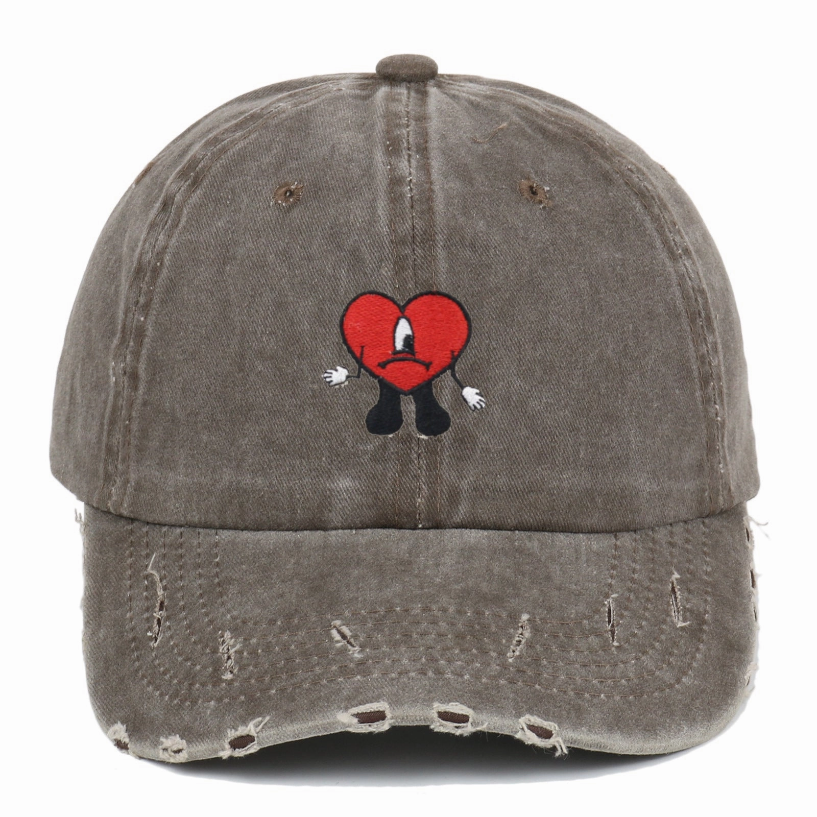 Wholesale Soft Top Red Heart Embroidered Baseball Cap