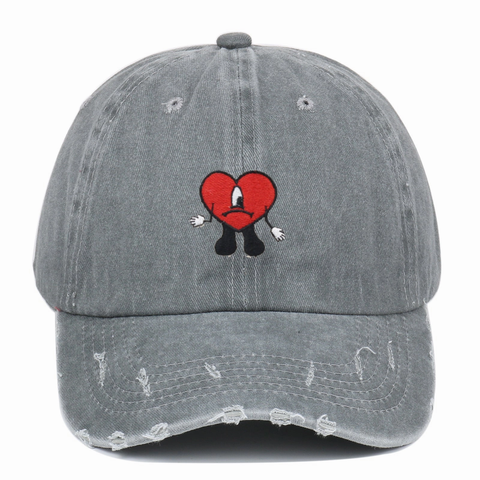 Wholesale Soft Top Red Heart Embroidered Baseball Cap