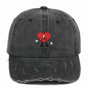 Wholesale Soft Top Red Heart Embroidered Baseball Cap