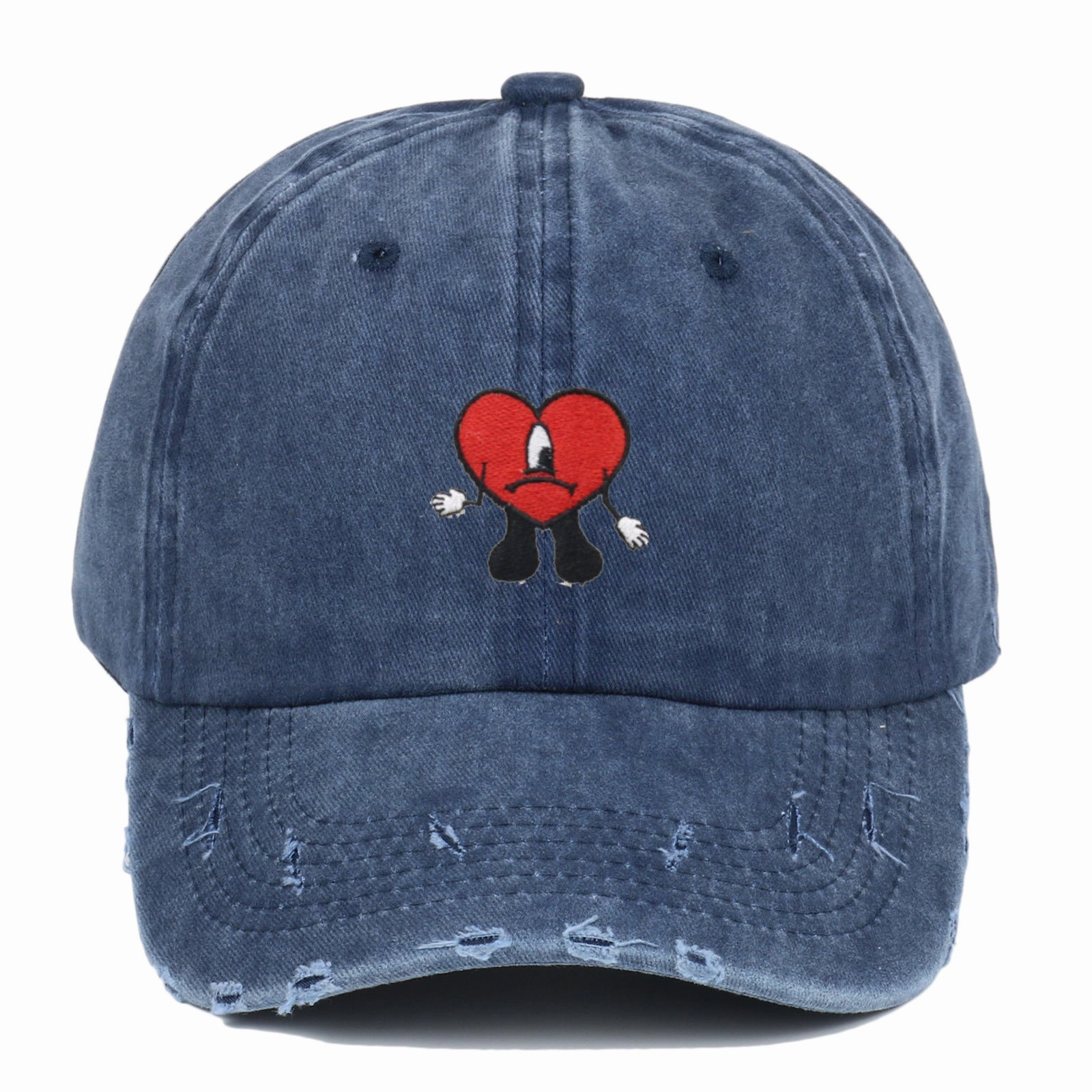 Wholesale Soft Top Red Heart Embroidered Baseball Cap