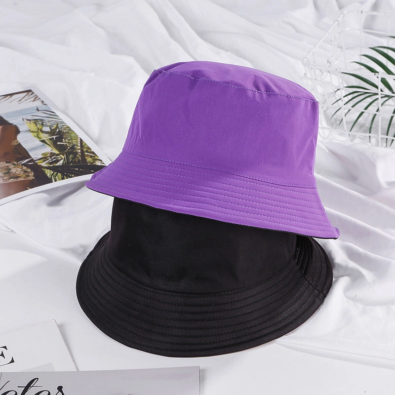 Wholesale Solid Color Double-sided Fashionable All-match Sunshade Bucket Hat
