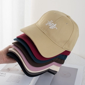 Wholesale Solid Color Offset Printing Art Letter Baseball Cap