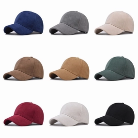 Wholesale Solid Color Suede Fashionable Breathable Autumn and Winter Pure Cotton Baseball Cap