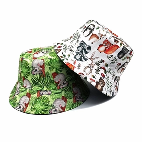 Wholesale Squirrel Pattern Double Sided Sun Visor Bucket Hat