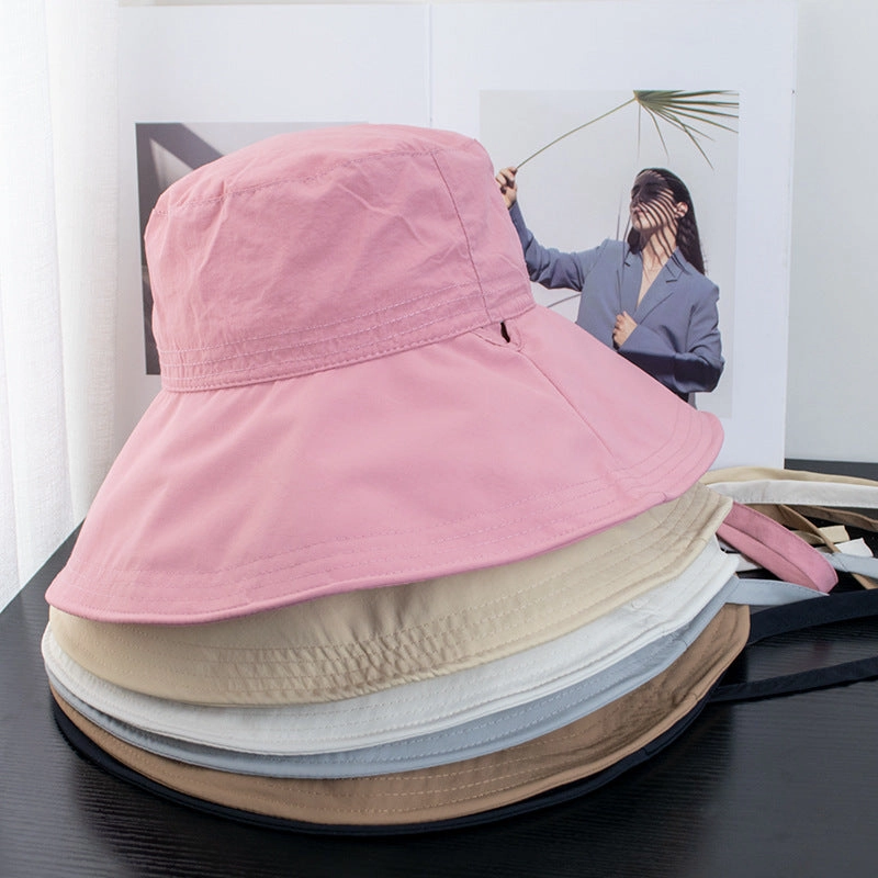 Wholesale Strap Fisherman Breathable Lightweight Sun Protection All-match Face Showing Small Bow Basin Hat
