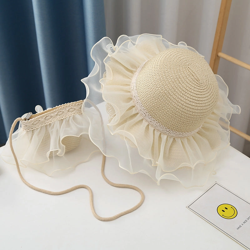Wholesale Straw Parent-child Sunscreen Mesh Hat