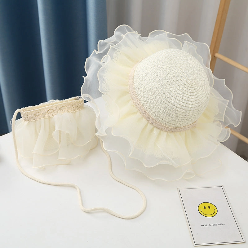 Wholesale Straw Parent-child Sunscreen Mesh Hat