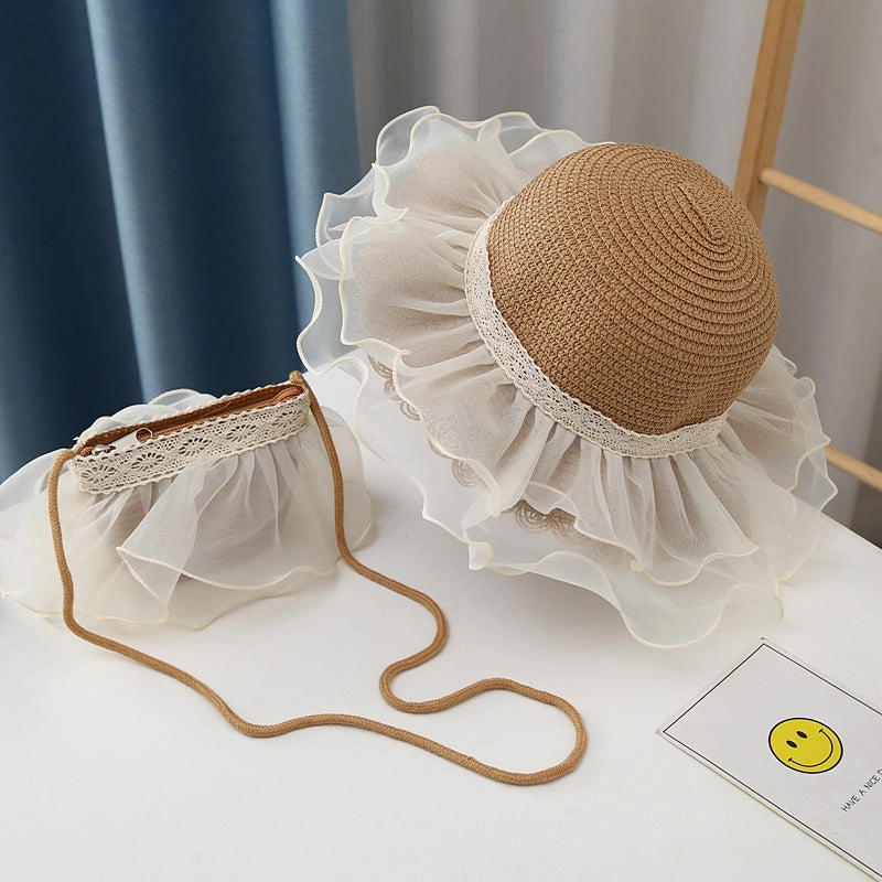 Wholesale Straw Parent-child Sunscreen Mesh Hat