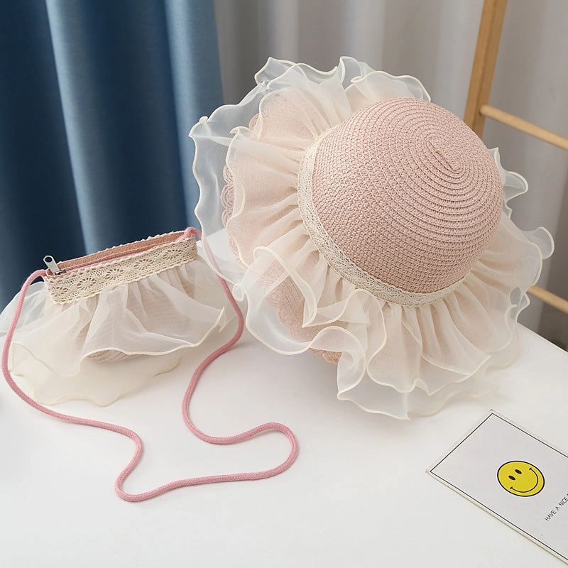 Wholesale Straw Parent-child Sunscreen Mesh Hat
