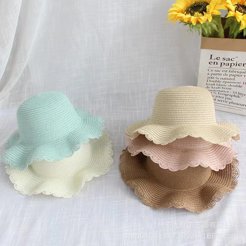 Wholesale Straw Woven Parent-child Big Brim Sunshade Sunscreen Straw Hat
