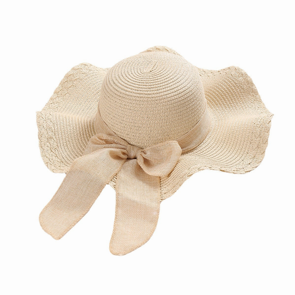 Wholesale Straw Woven Summer New Round Top Sunscreen Fisherman Hat 10pcs