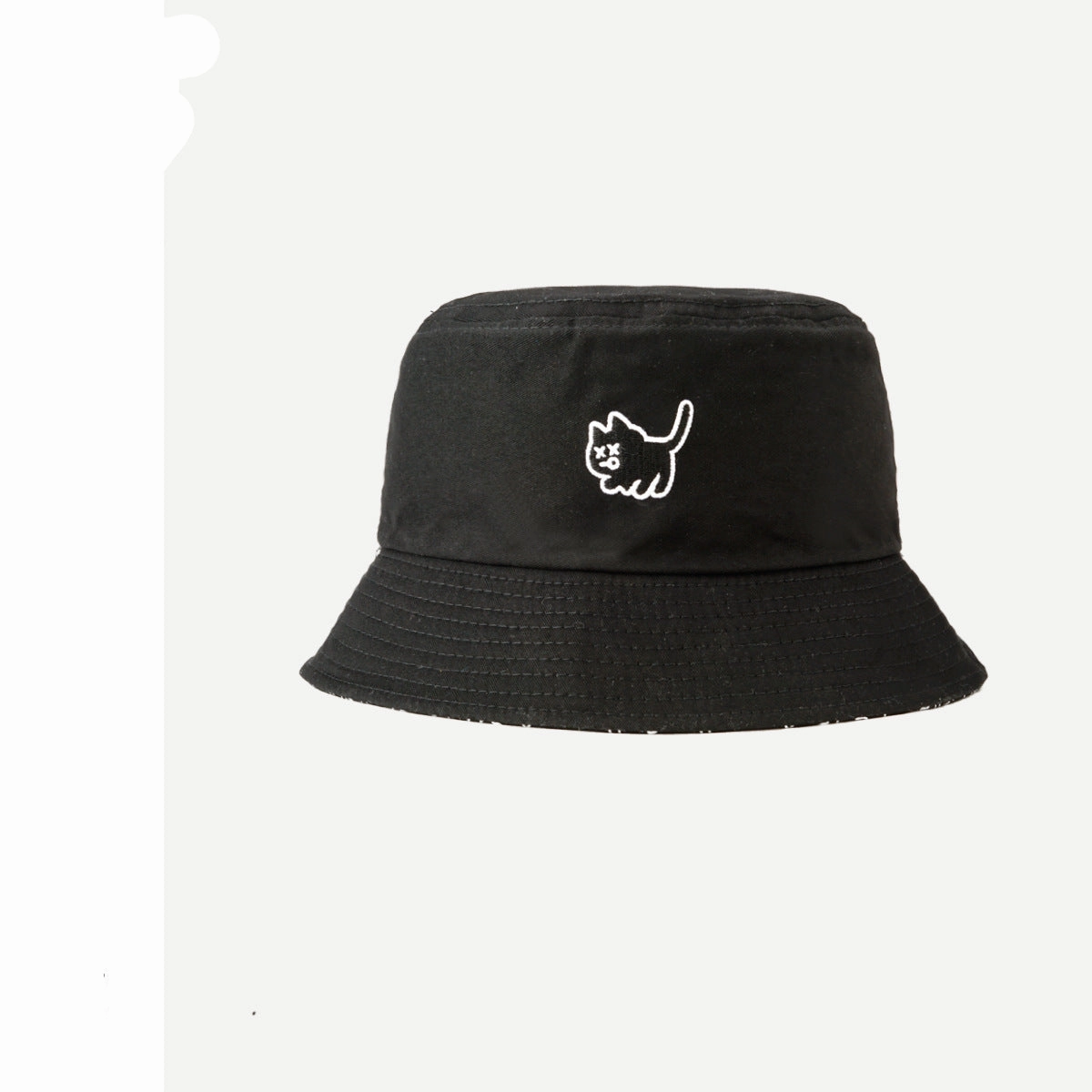 Wholesale Student hat cat embroidery double-sided bucket hat