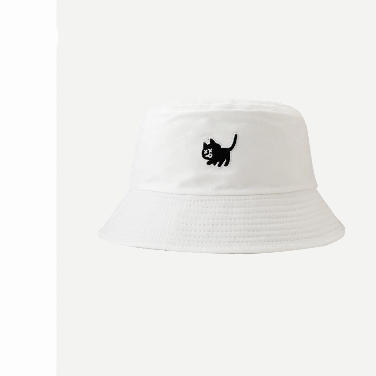 Wholesale Student hat cat embroidery double-sided bucket hat