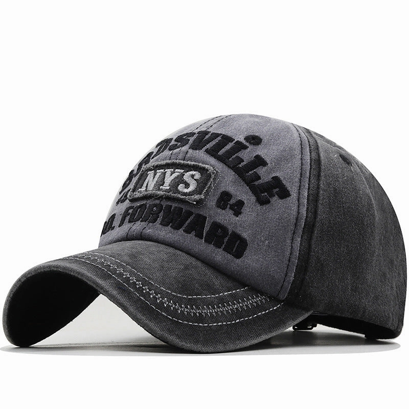Wholesale Summer All-match Retro Washed Distressed Letter Embroidered Soft Top Cap