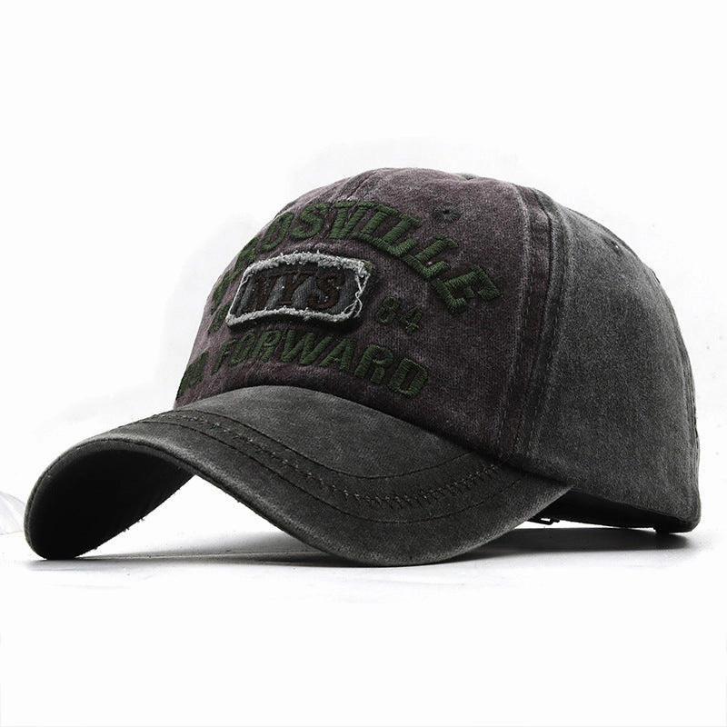 Wholesale Summer All-match Retro Washed Distressed Letter Embroidered Soft Top Cap