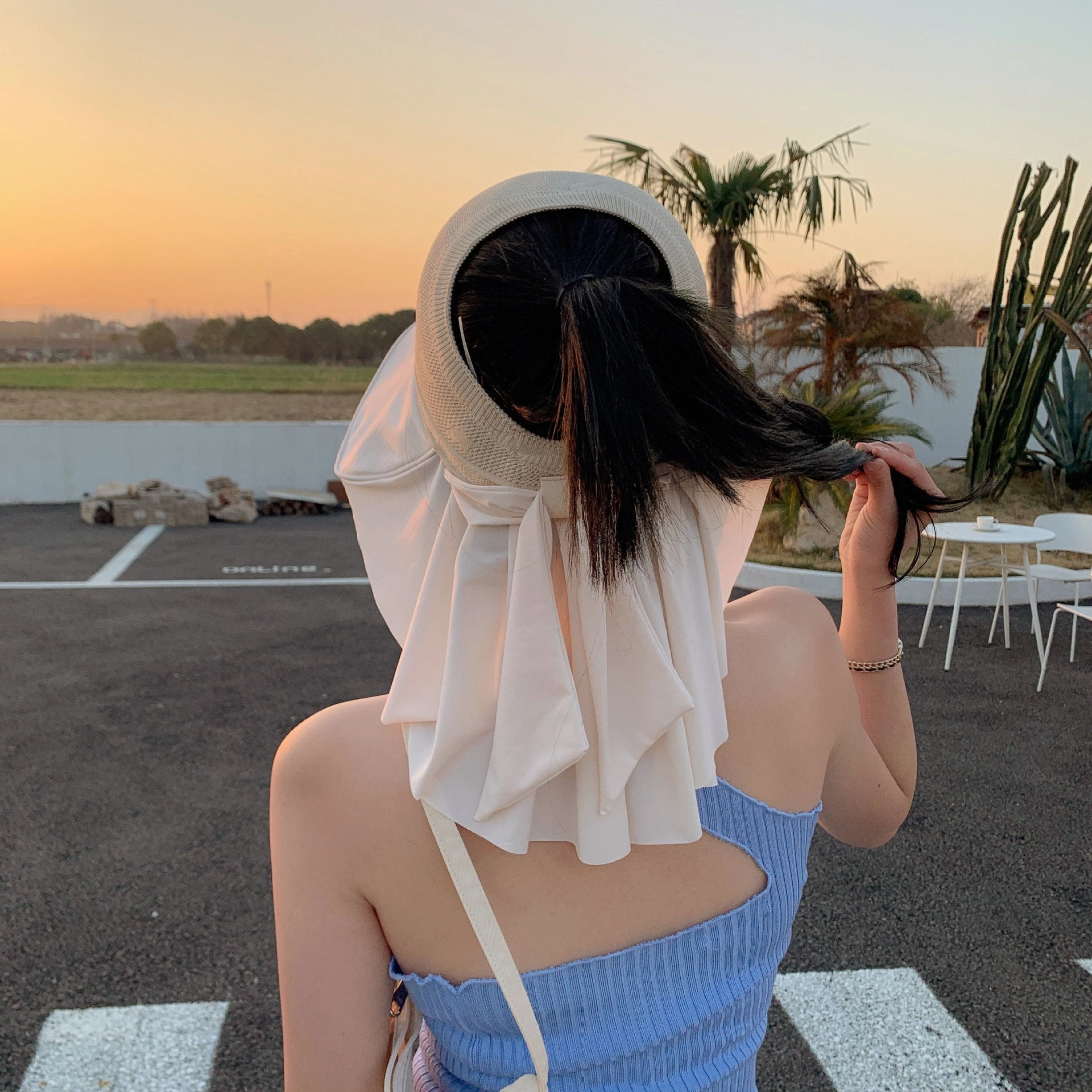 Wholesale Summer Bow Sunscreen Hat Big Brim Empty Hat