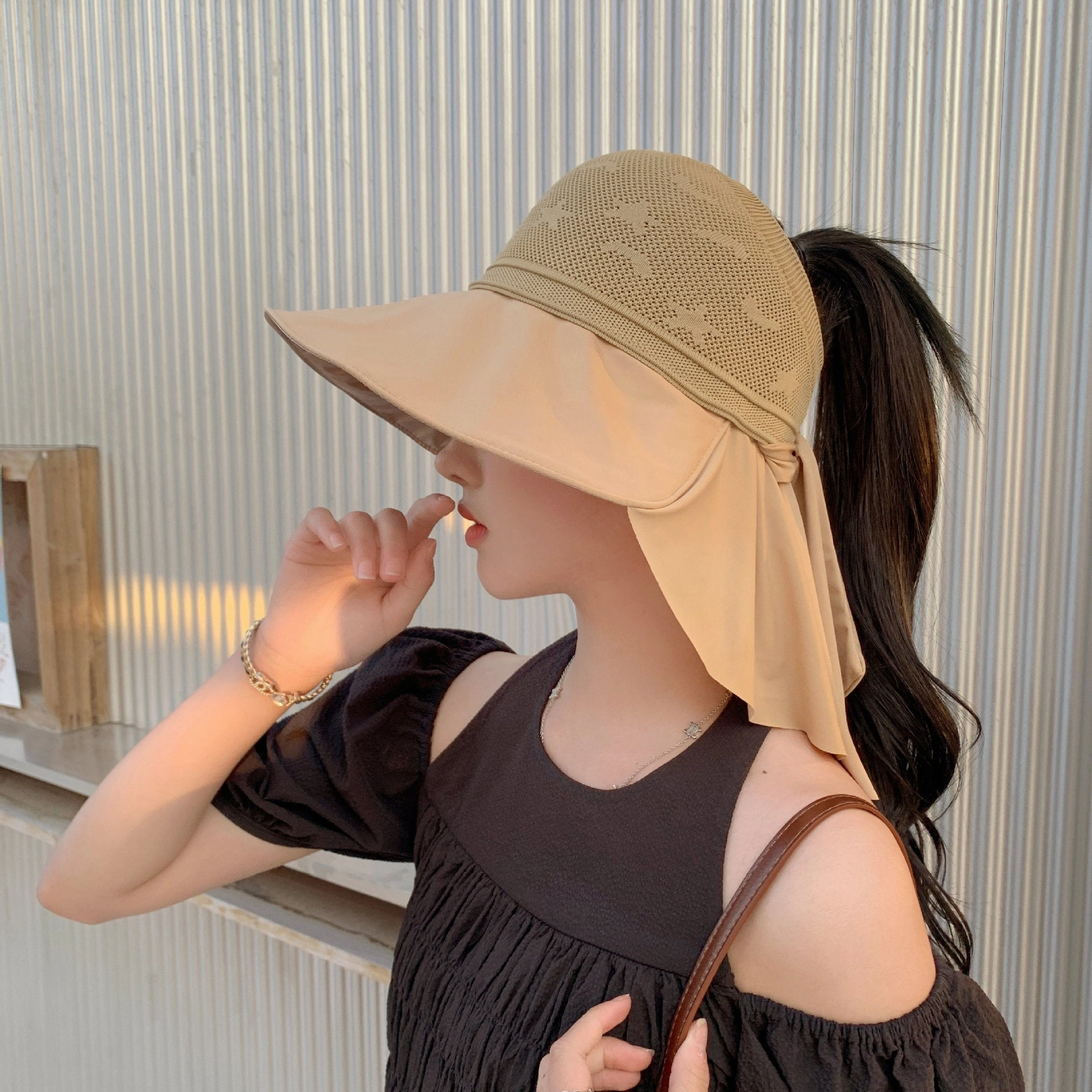 Wholesale Summer Bow Sunscreen Hat Big Brim Empty Hat