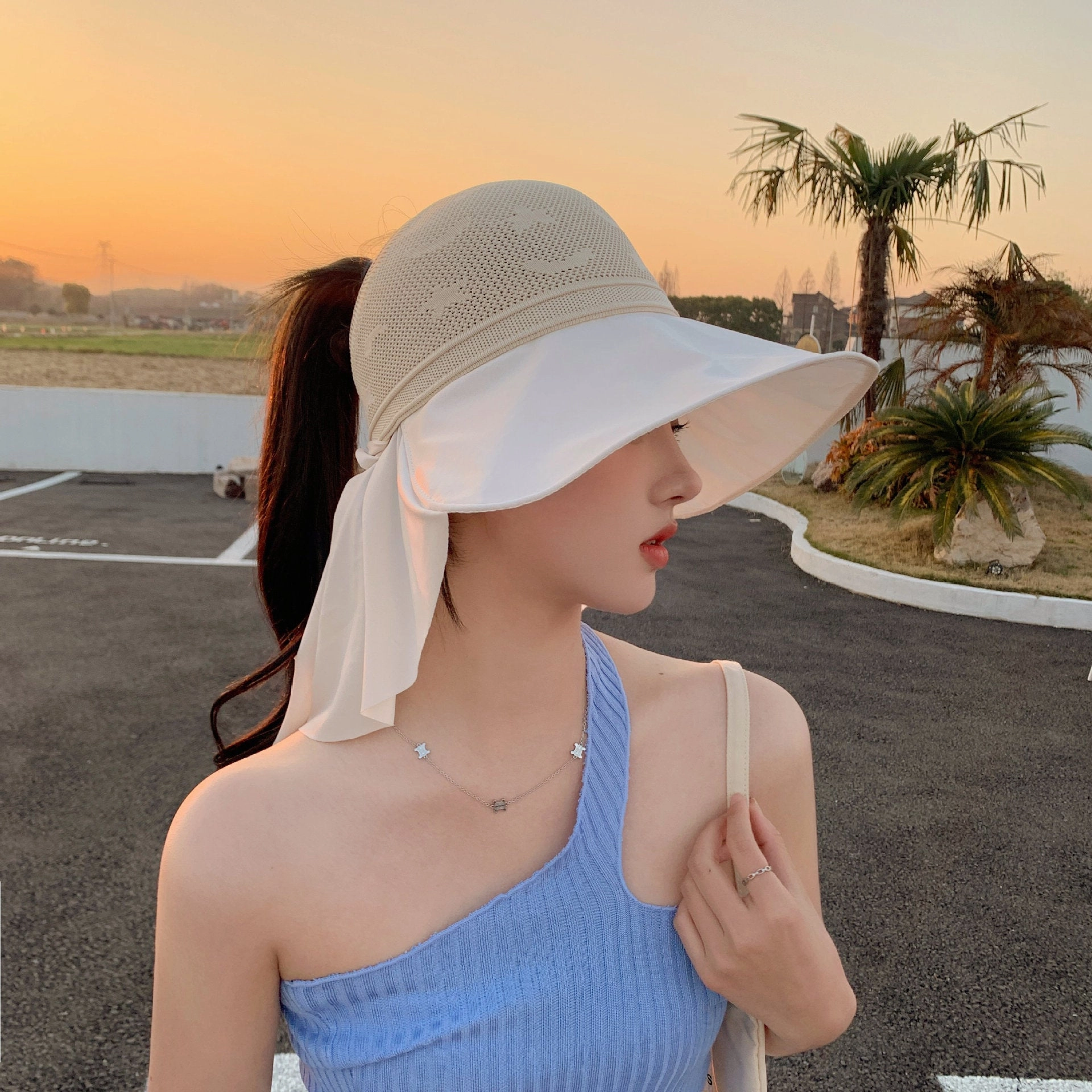 Wholesale Summer Bow Sunscreen Hat Big Brim Empty Hat