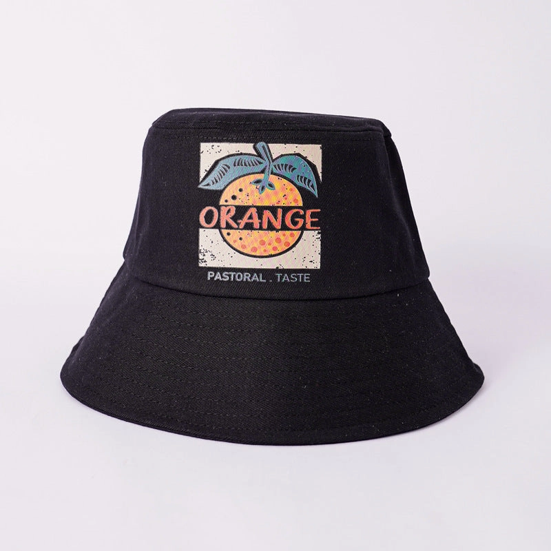 Wholesale Summer Cotton Orange Bucket Hat