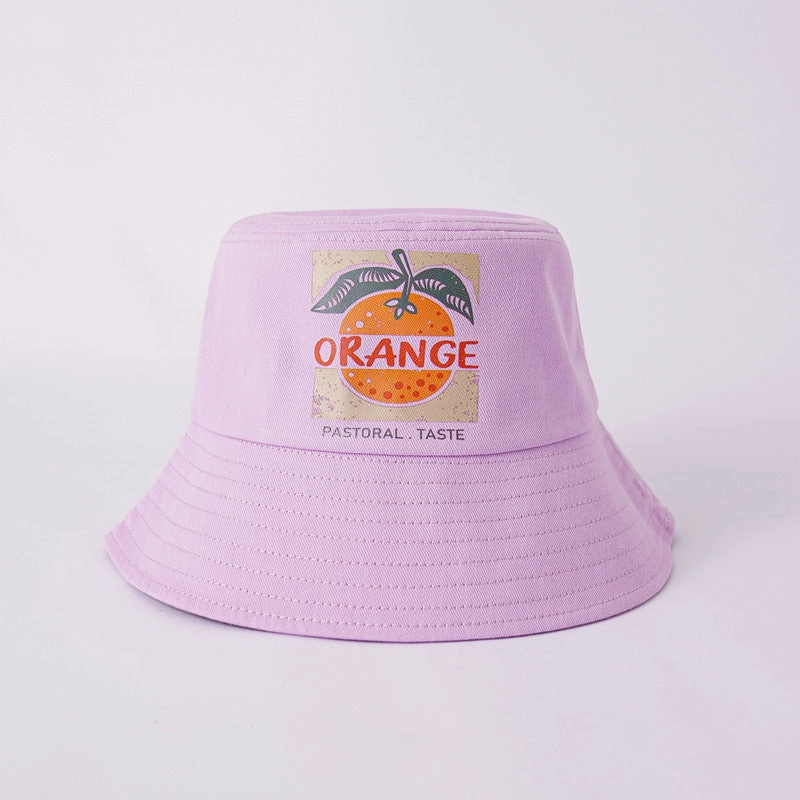 Wholesale Summer Cotton Orange Bucket Hat