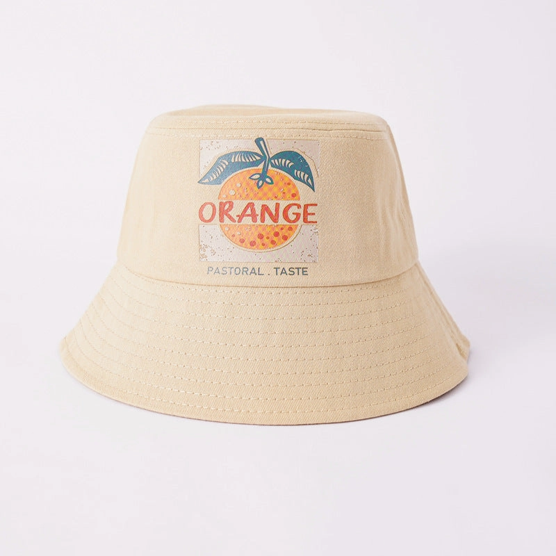 Wholesale Summer Cotton Orange Bucket Hat