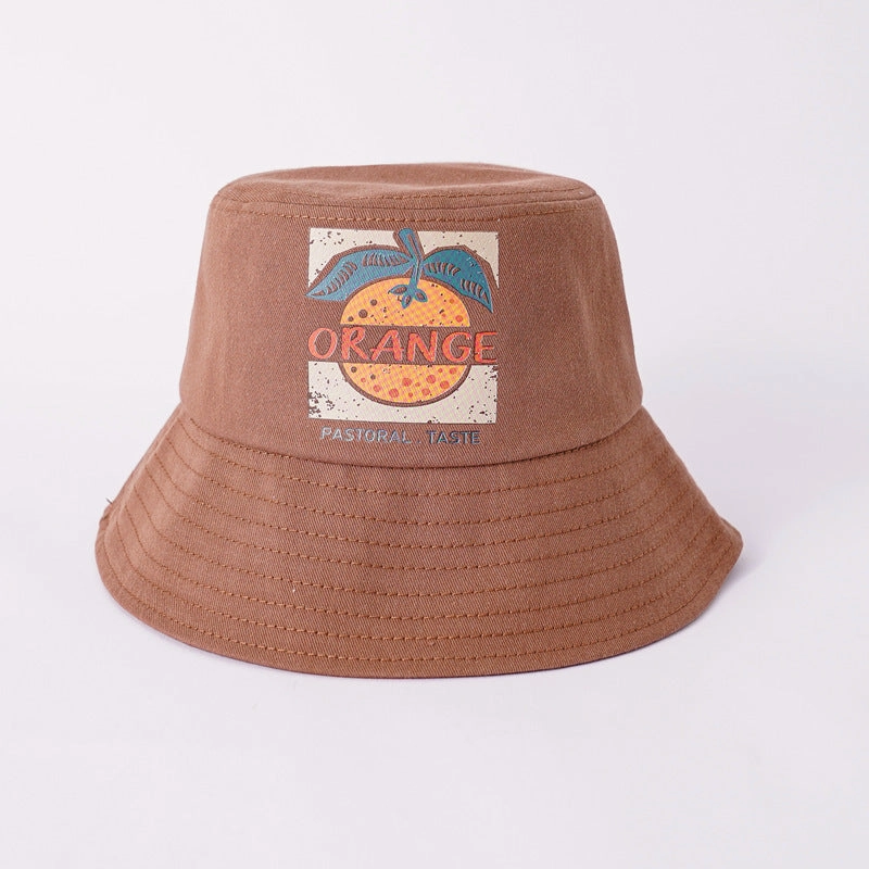 Wholesale Summer Cotton Orange Bucket Hat