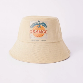 Wholesale Summer Cotton Orange Bucket Hat