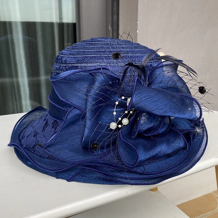 Wholesale Summer Lace Visor Elegant Pearl Flower Fisherman's Hat