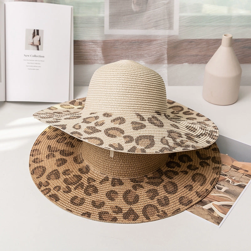 Wholesale Summer Leopard Print Straw Hats