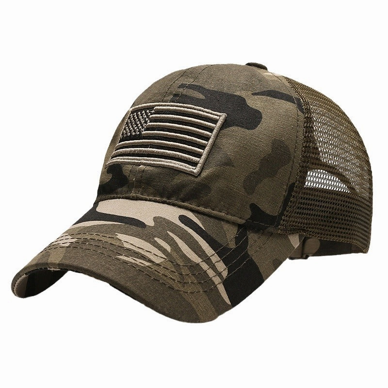 Wholesale Summer mesh breathable American logo outdoor personalized embroidery sun visor baseball cap