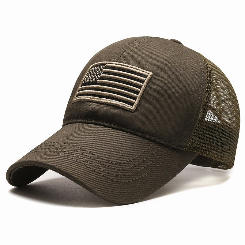 Wholesale Summer mesh breathable American logo outdoor personalized embroidery sun visor baseball cap