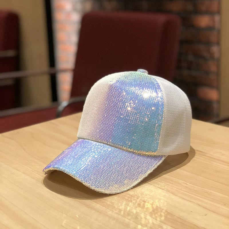 Wholesale Summer mesh sequin hat women's breathable sun hat travel fashion all-match baseball cap