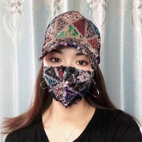 Wholesale Summer mesh sequin hat women's breathable sun hat travel fashion all-match baseball cap