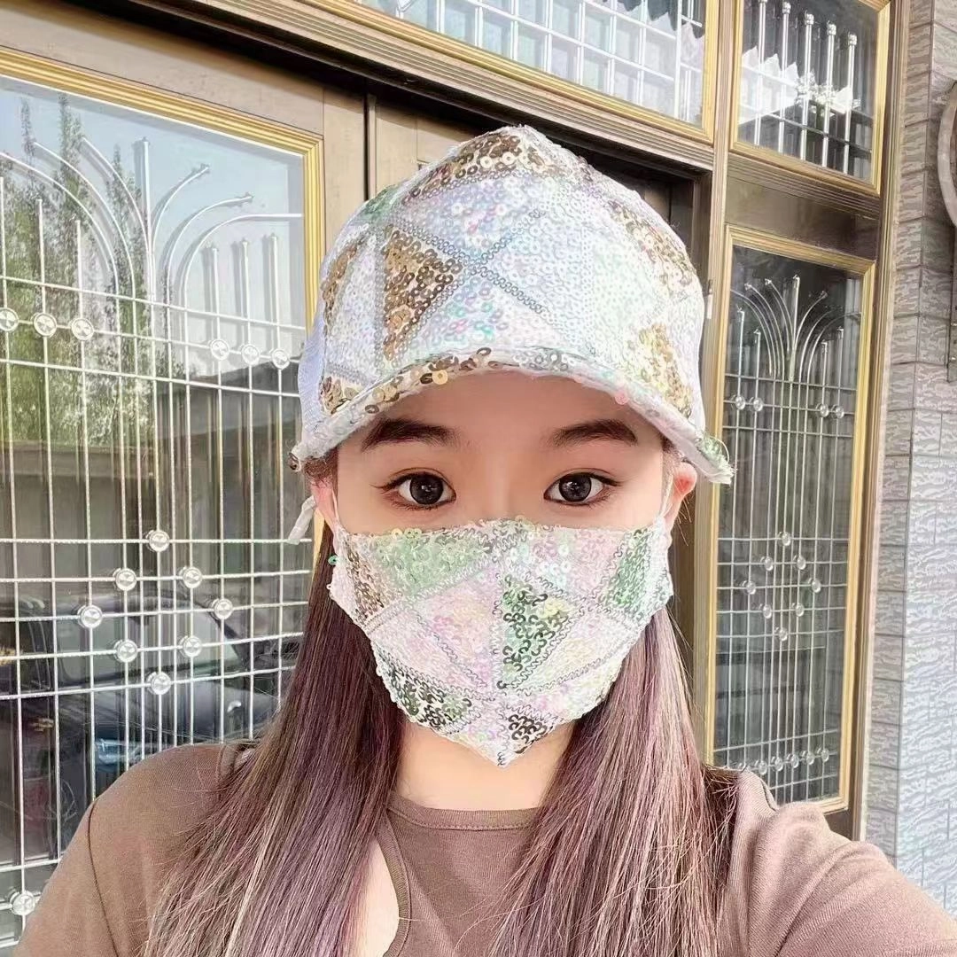 Wholesale Summer mesh sequin hat women's breathable sun hat travel fashion all-match baseball cap