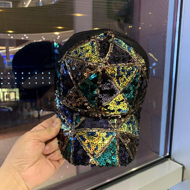 Wholesale Summer mesh sequin hat women's breathable sun hat travel fashion all-match baseball cap