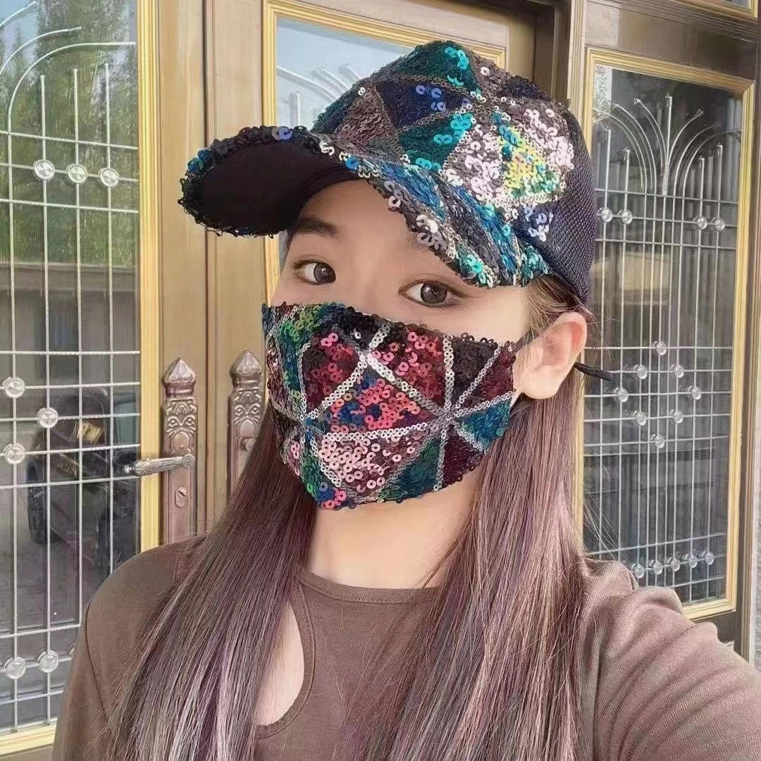 Wholesale Summer mesh sequin hat women's breathable sun hat travel fashion all-match baseball cap