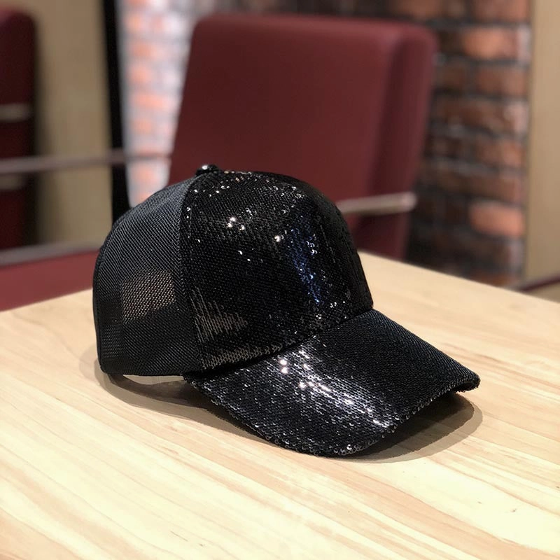 Wholesale Summer mesh sequin hat women's breathable sun hat travel fashion all-match baseball cap